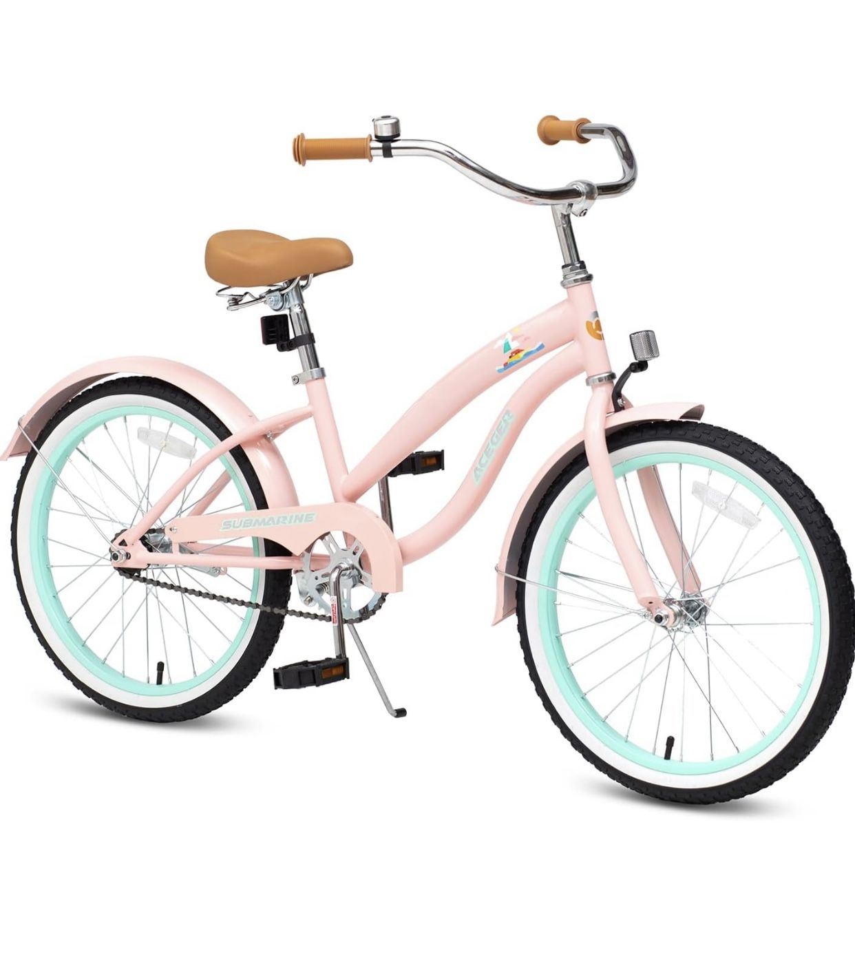 New in box ACEGER Girls Beach Cruiser Bike for Kids 5-13 Years Old 20” with kickstand