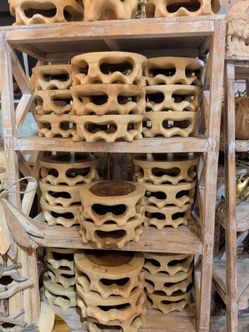 Carved Wood plant stand