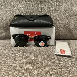 Rayban Polarized Clubmaster Sunglasses Black Frame Ray-Ban RB3016