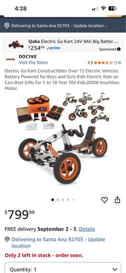 Electric Go Kart Constructibles Over 15 Electric Vehicles Battery Powered for Boys and Girls Kids Electric Ride on Cars Best Gifts for 5 to 18 Year Ol