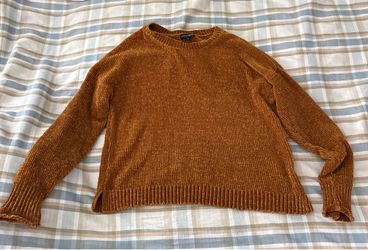 Rust Orange Knit Crewneck Sweater