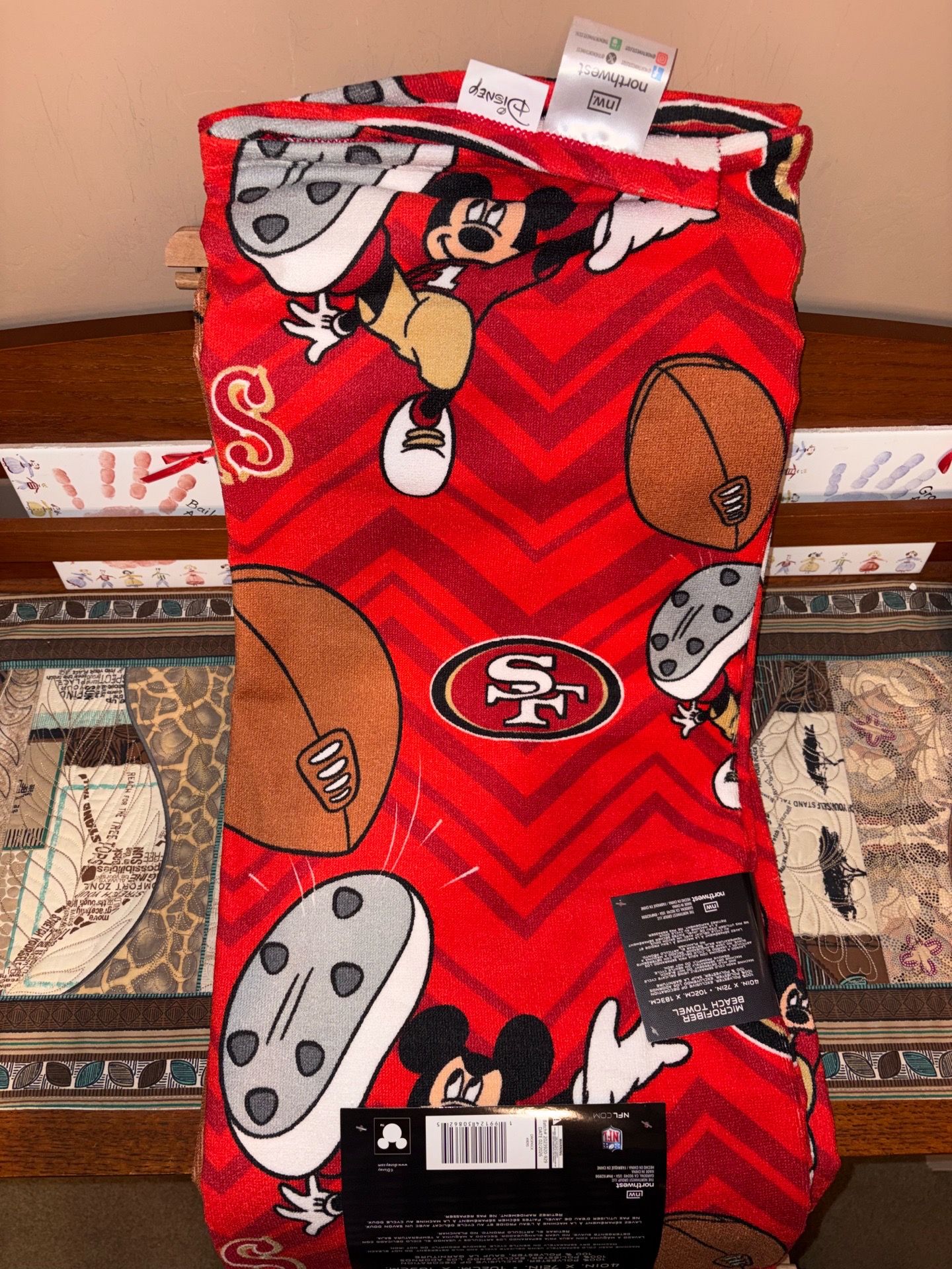 Mickey/49ers Microfiber Beach Towel