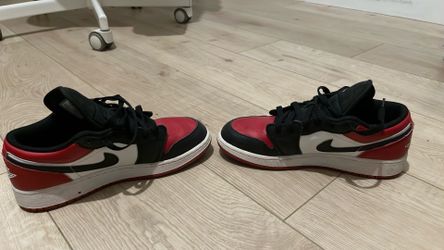 Nike Air Jordan 1 Low Red Black White 6Y bred toe uncreased