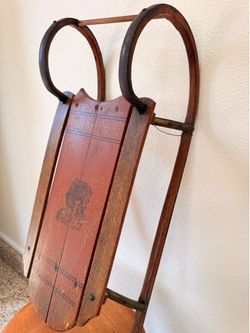 Vintage Antique Wooden Child's Snow Sled - Paris Mfg Co. No. 61A