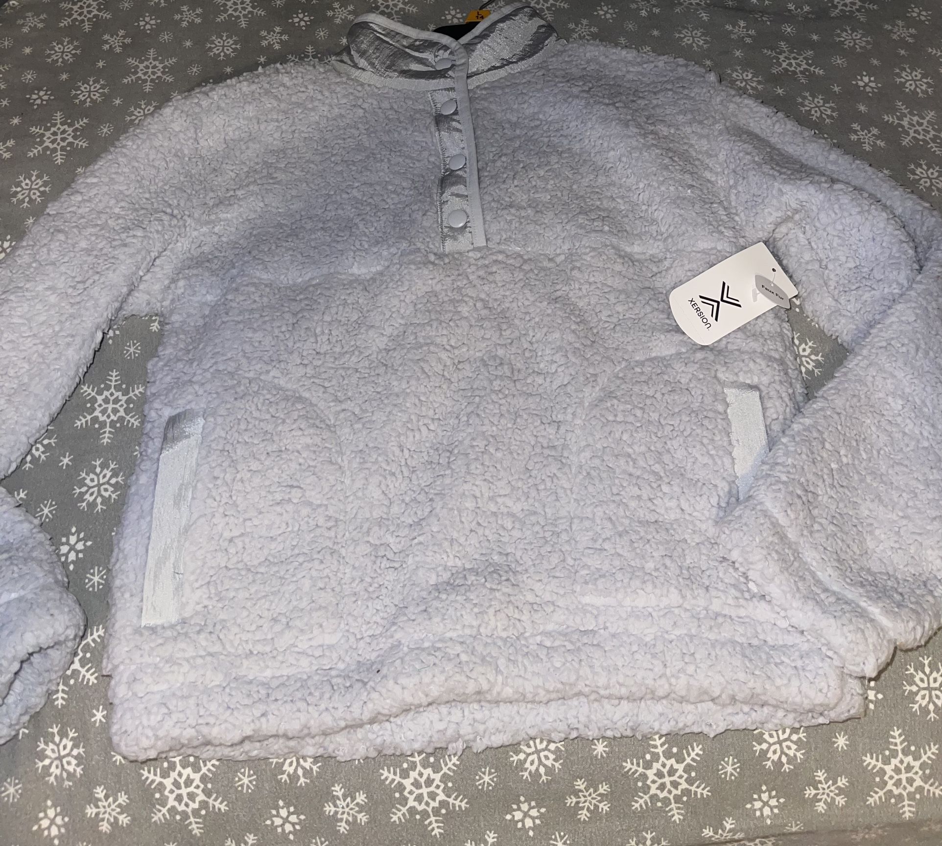 Xersion Sherpa Fleece Little & Big Girls Long Sleeve Quarter-Zip Pullover Jefferson blue 