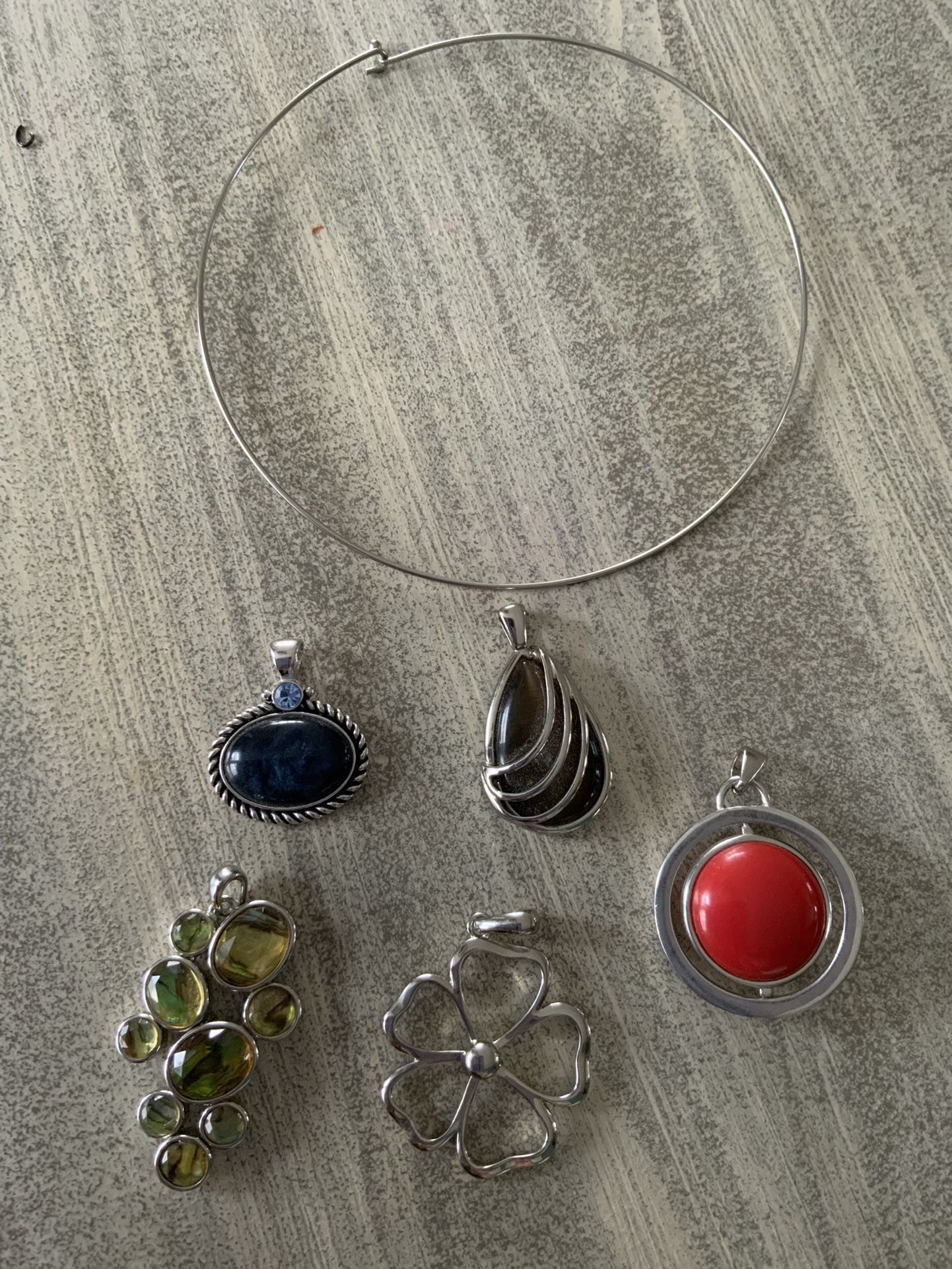 Lia Sophia Slide Lot With Interchangeable Choker Necklace