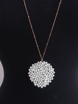 Stunning ~ GOLD PLATED WHITE PEARLS CIRCLE LONG NECKLACE