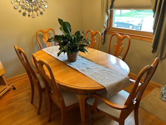 Dining Table Set with 6 Chairs and cabinet