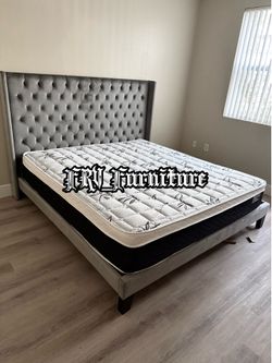 New king bed frame with mattress