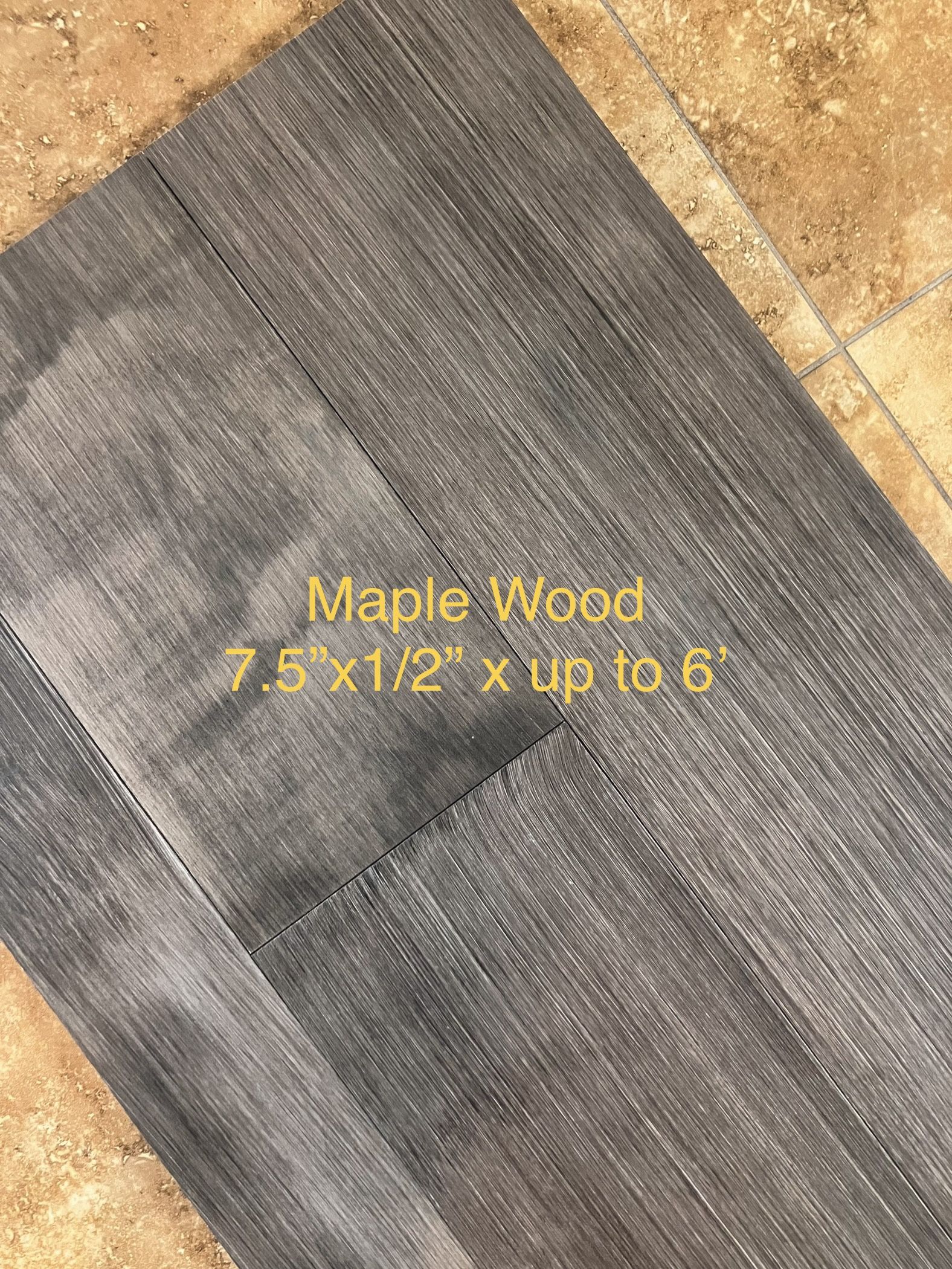 All Natural Hard Maple Engineered Wood Flooring In An Extra Wide 7.5” Plank With A Premium Thickness Of 1/2”. Plank Lengths Up To 6 Ft Long !