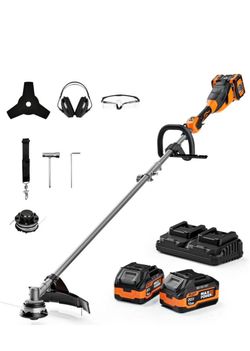 40V MAX Cordless String Trimmer, 2-in-1 Weed Wacker Trimmer & Edger, 2 x 4.0Ah Batteries an