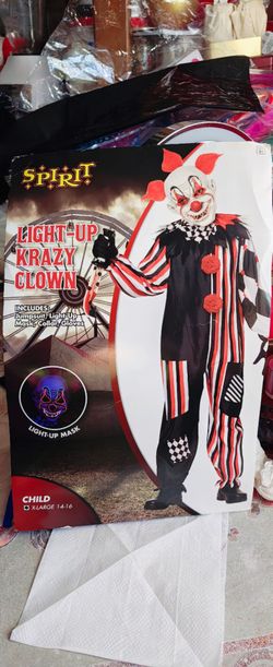 Spirit Light-Up Krazy Clown Kids Costume XL