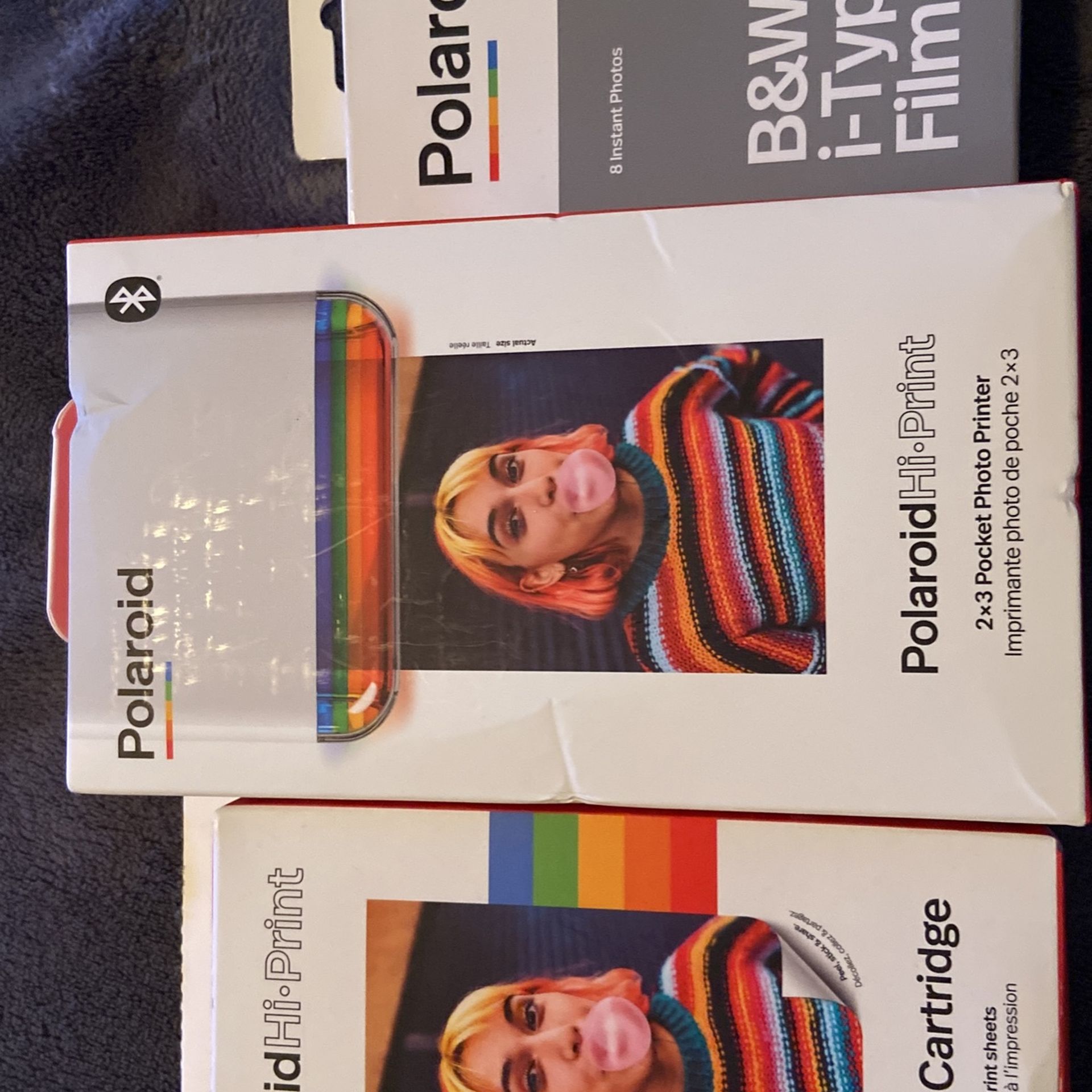 Polaroid hi print pockpaper cartridge and I type film brand new inboxes