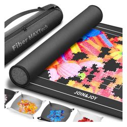 Jigsaw Puzzle Mat Roll Up, Rubber Saver Pad 46" x 26 "