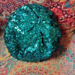 Turquoise Sequin Women's Beanie Hat 