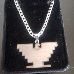 NEW SILVER HUELGA BIRD PENDANT CHAIN