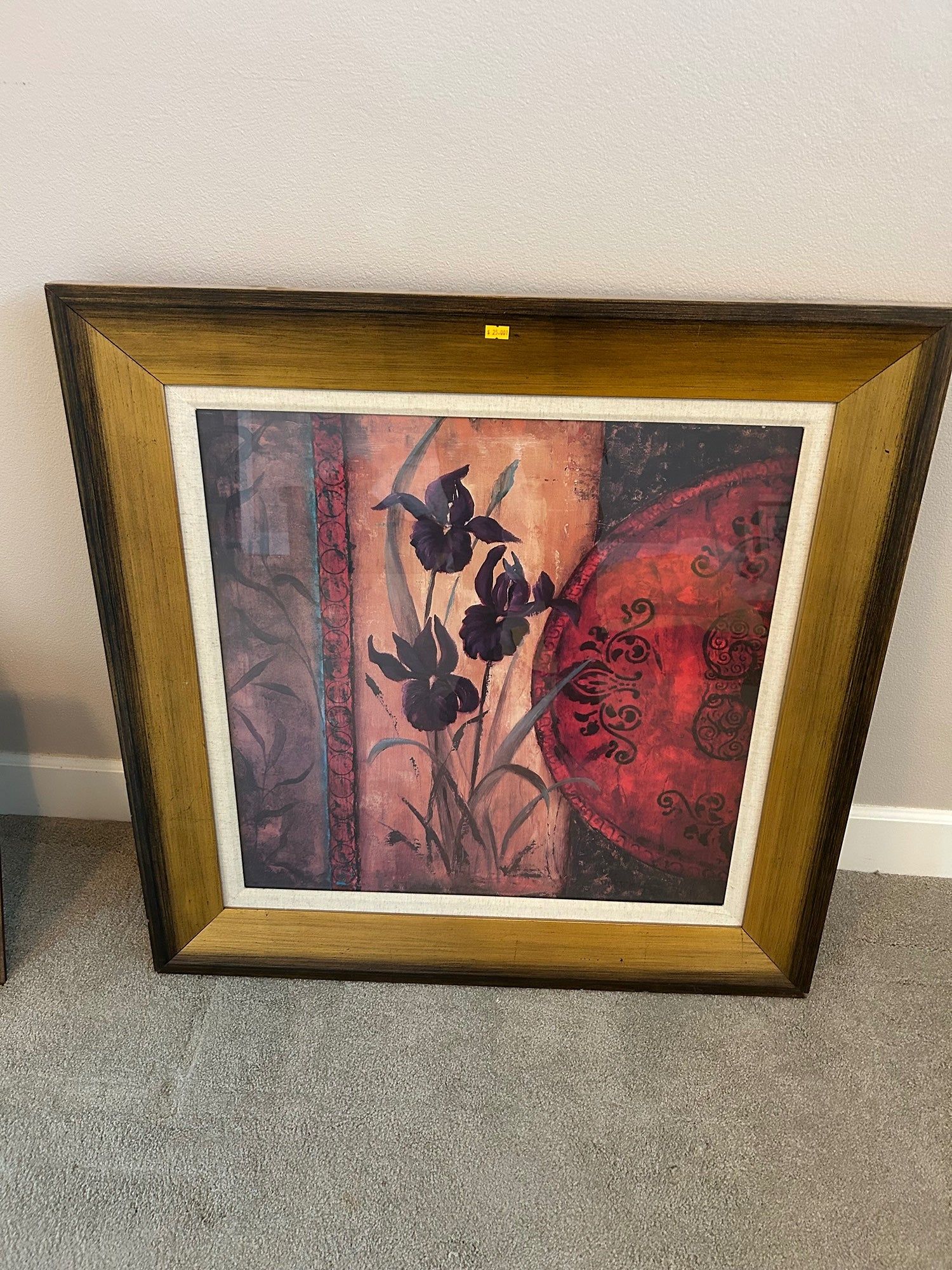Black Flower with Gold Frames Decor Item