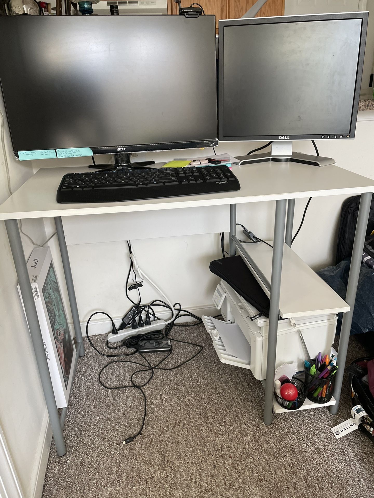 White computer desk