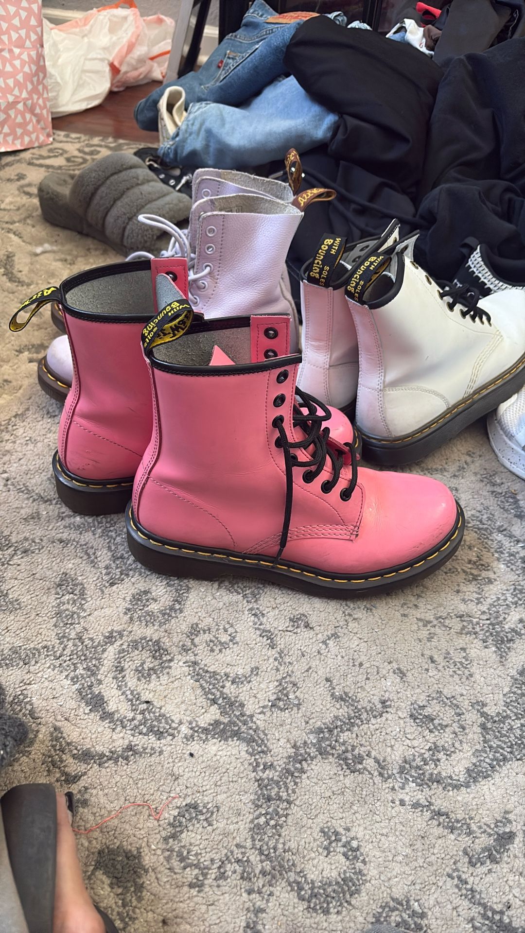 Dr. Martens 1460 Bubblegum Pink Patent Leather Boots. Acid Pink Patent Leather.