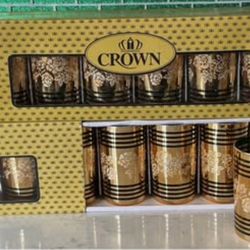 glasses of water , juice 