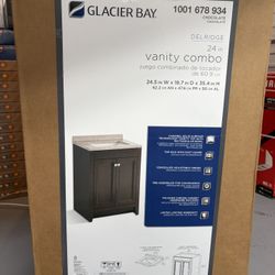 Glacier Bay 24” Bathroom Vanity Combo — Delridge (Chocolate) — New