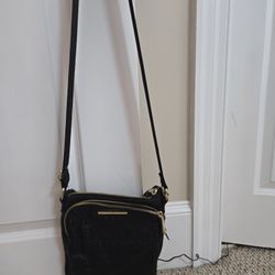 Steve Madden Black Monogrammed Crossbody