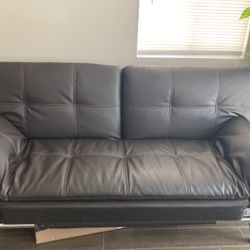 Leather Brown Futon