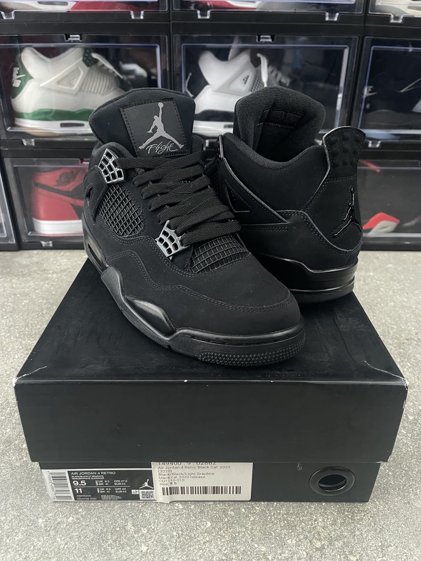 2020 Air Jordan Retro 4 Black Cat size 9.5