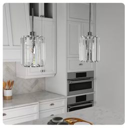 2 Crystal light pendants for kitchen island