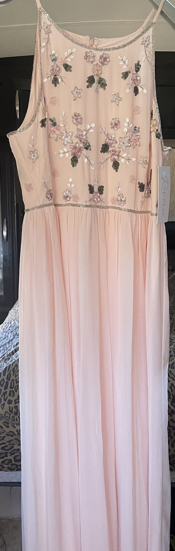 High Neck Floral Beaded Bodice Size 16