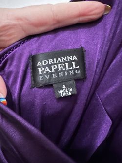 Adrianna Papell Evening Purple Eggplant One Shoulder Satin Dress Gown Size  4 for Sale in Miami, FL - OfferUp
