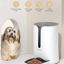 Automatic Cat Feeder, Faroro Dog Food Dispenser for Small Pets with Distribution Alarms, Portion Control, Voice Recorder and Programmable Timer for up