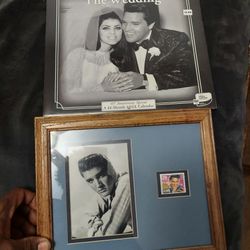 Collectors Elvis Postal Stamp And Photo With Extra 