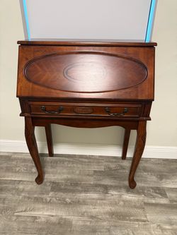 Vintage Wood Secretary Desk with Drawer