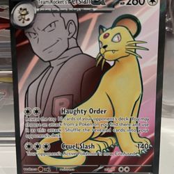 Pokemon Destined Rivals Team Rocket’s Persian ex Ultra Rare Card #219/182