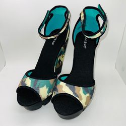 Bamboo Ellen-07 Camo Mesh Wedge Sandals Size 7 New(More Sizes)