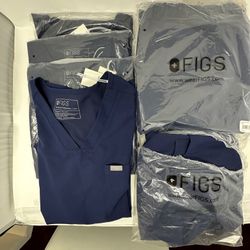 Men’s Figs Navy Scrubs XXL - Never Worn - 3 Pants, 4 Tops