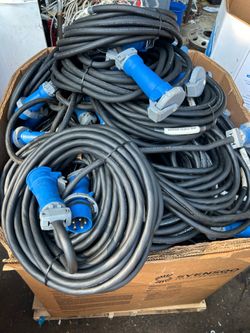 550+ Heavy-Duty Power Cables - 50’ IEC Pin & Sleeve Waterproof - 30amp