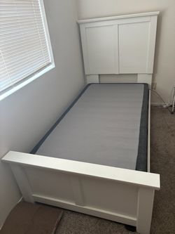 White Twin bed and box spring
