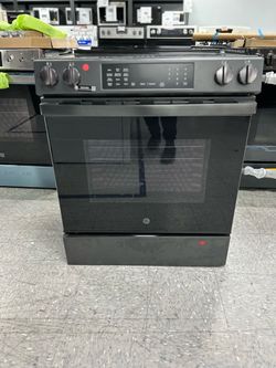 GE Electric Range Slide-In Black Stainless