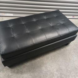Leather Seat Ottoman 