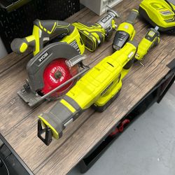 Ryobi Tools With 2 Batteries  Sawzall Circular Saw Router