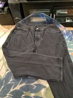 SALE- Levi's 501 button fly jeans in dark black denim  ( 42 x 30 )