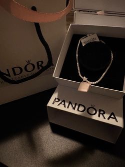 Pandora Silver Crystal Tennis Necklace