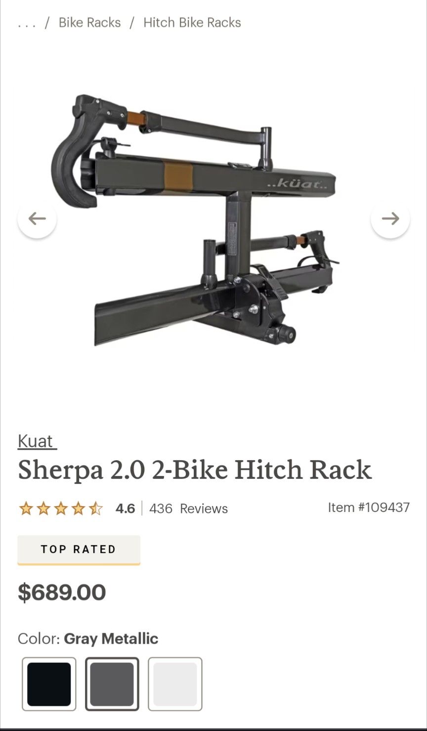 Sherpa 2.0 2-Bike Hitch Rack