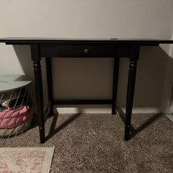 Black Drop-Leaf Desk / Folding Table — Great for Apartment / Small Space (San Diego)
