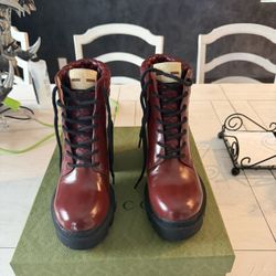 Garnet Red Gucci Low Rise Boot 