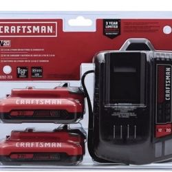 Craftsman 20V MAX 20 V 2 Ah Lithium-Ion Starter Kit 3 pc CMCB202-2CK