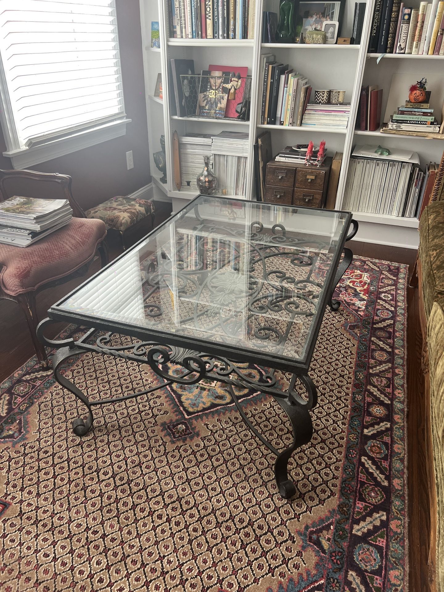 Glass top, Iron Base Coffee Table Perfect Condition