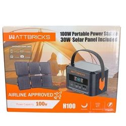 Portable power station with included solar panels